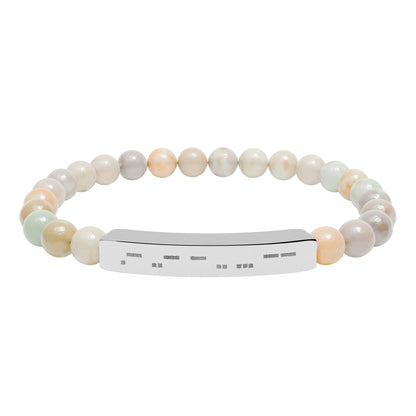 Autism Morse Code Bracelet | Minimalist Neurodiverse Jewelry | Natural Stone Beaded Bracelet - You're My Kind of Weird