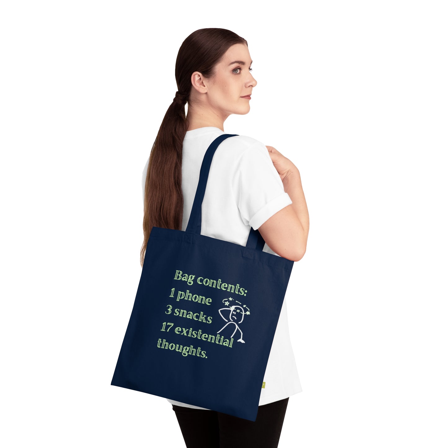 Existential Thoughts Tote Bag, Funny Grocery Bag, Eco-Friendly Shopper, Gift for Philosophers, Weekend Outing Bag