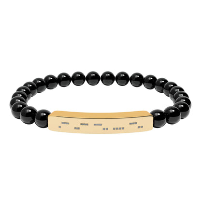 AuDHD Morse Code Bracelet | Natural Stone Stretch Bracelet | Neurodiverse Jewelry - You're My Kind of Weird