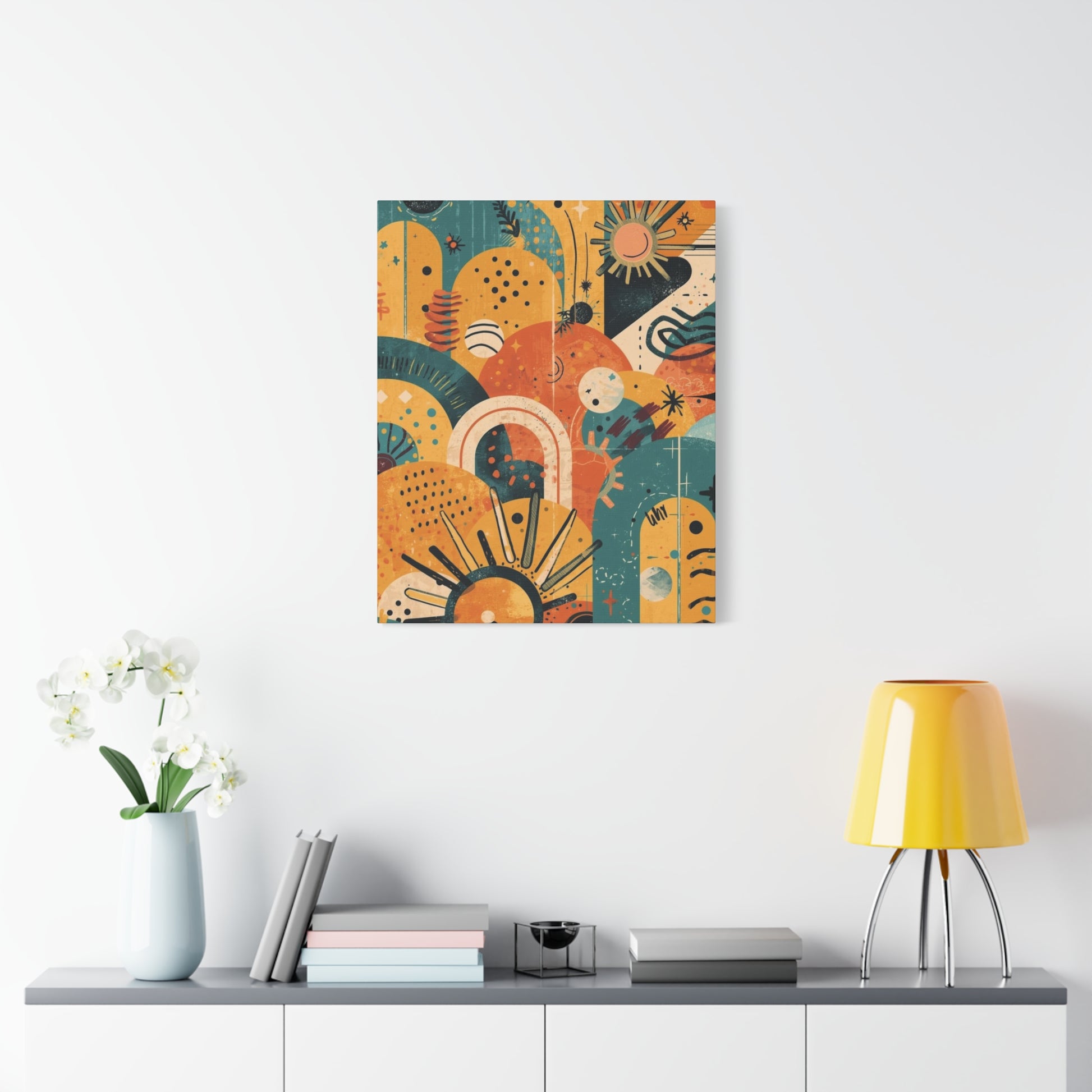 Dopamine Fun Abstract Retro Sunset Collage Canvas - You're My Kind of Weird