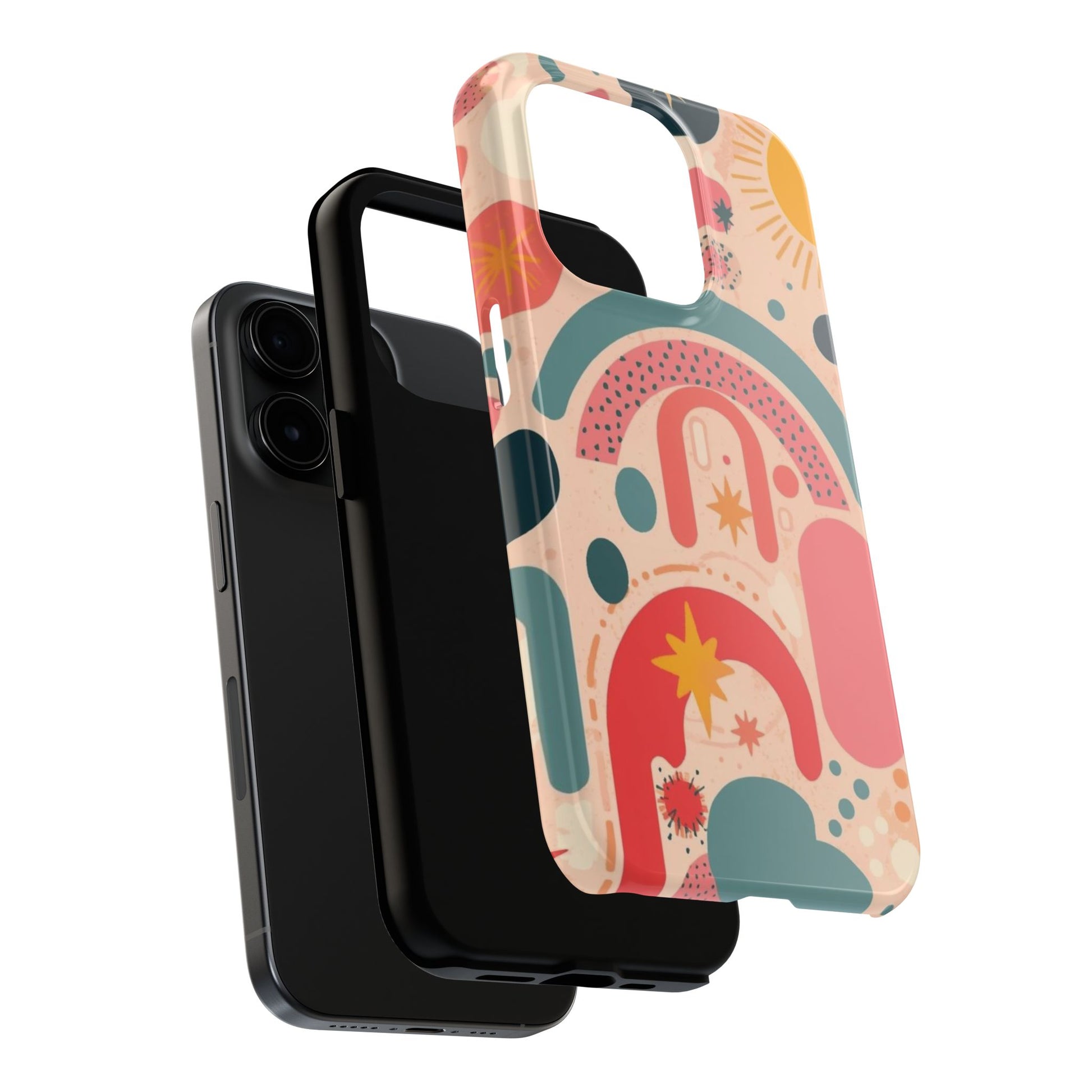 Dopamine Blast Retro Rainbow Pattern i - Phone Case | Abstract Boho Sun Design - You're My Kind of Weird