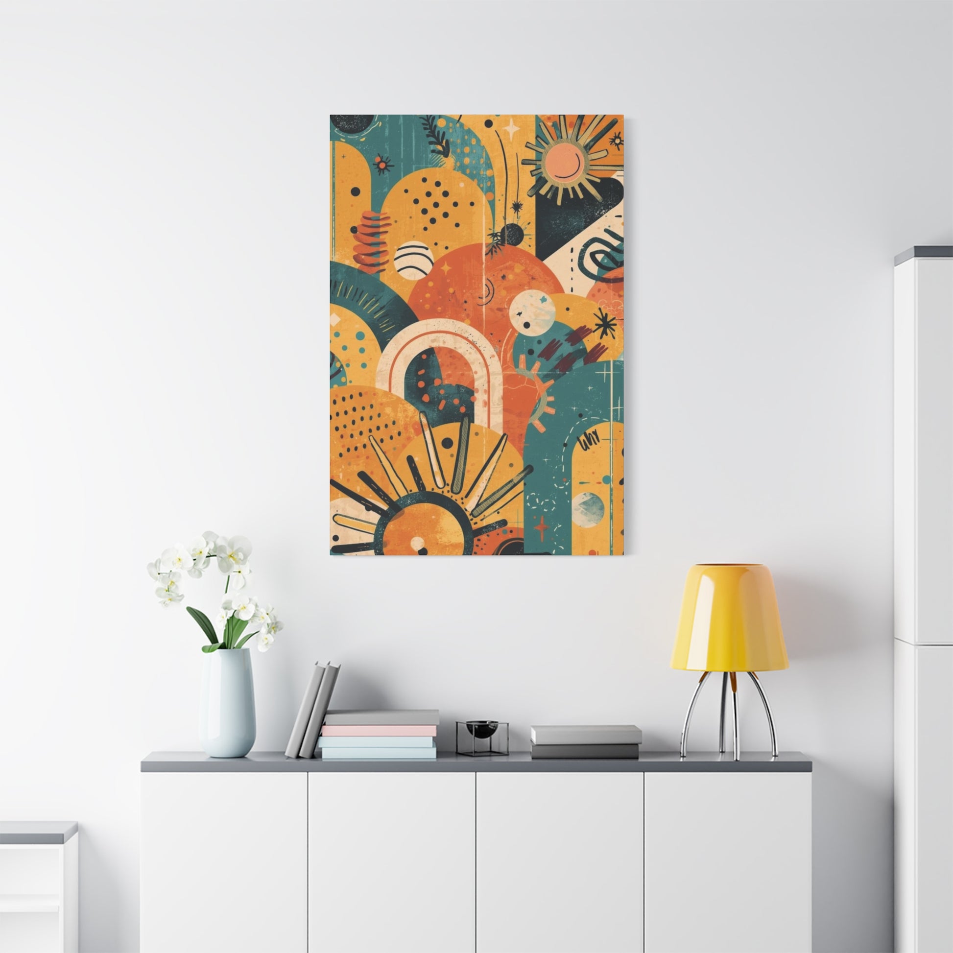 Dopamine Fun Abstract Retro Sunset Collage Canvas - You're My Kind of Weird