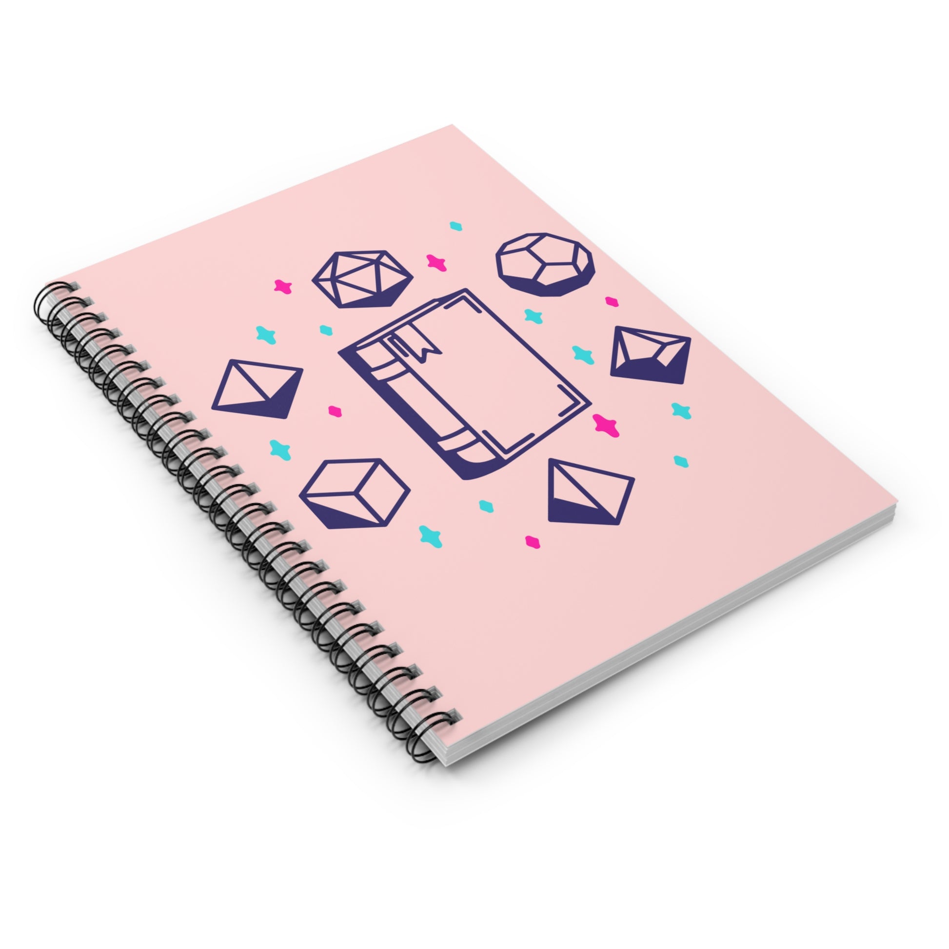 Personalized DnD Spiral Notebook | Dragon Monogram Journal | Pink Spellbook Dice Notebook | Custom Name D&D Notes - You're My Kind of Weird