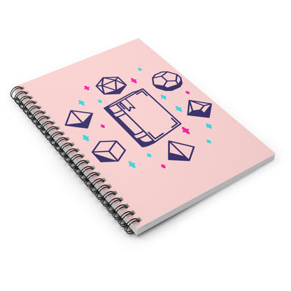 Personalized DnD Spiral Notebook | Dragon Monogram Journal | Pink Spellbook Dice Notebook | Custom Name D&D Notes - You're My Kind of Weird