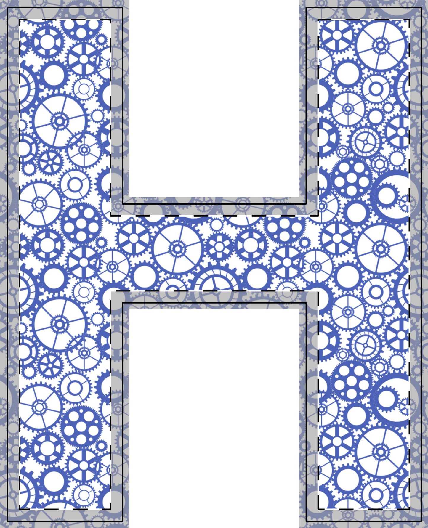 Freestanding Blue Gear Wooden Letters & Shapes - You're My Kind of Weird