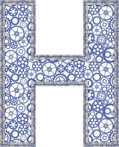 Freestanding Blue Gear Wooden Letters & Shapes - You're My Kind of Weird