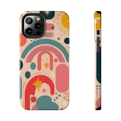 Dopamine Blast Retro Rainbow Pattern i - Phone Case | Abstract Boho Sun Design - You're My Kind of Weird
