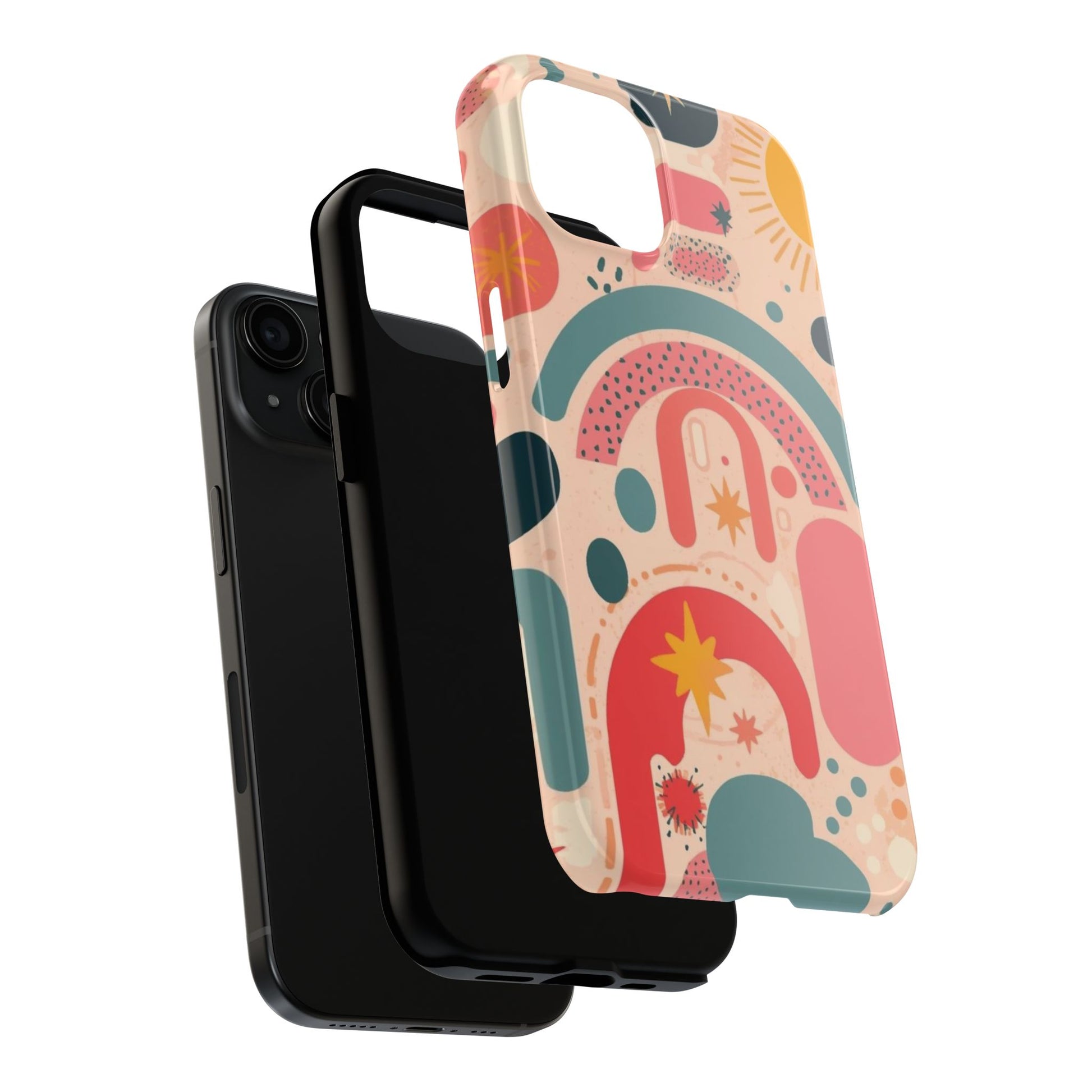 Dopamine Blast Retro Rainbow Pattern i - Phone Case | Abstract Boho Sun Design - You're My Kind of Weird