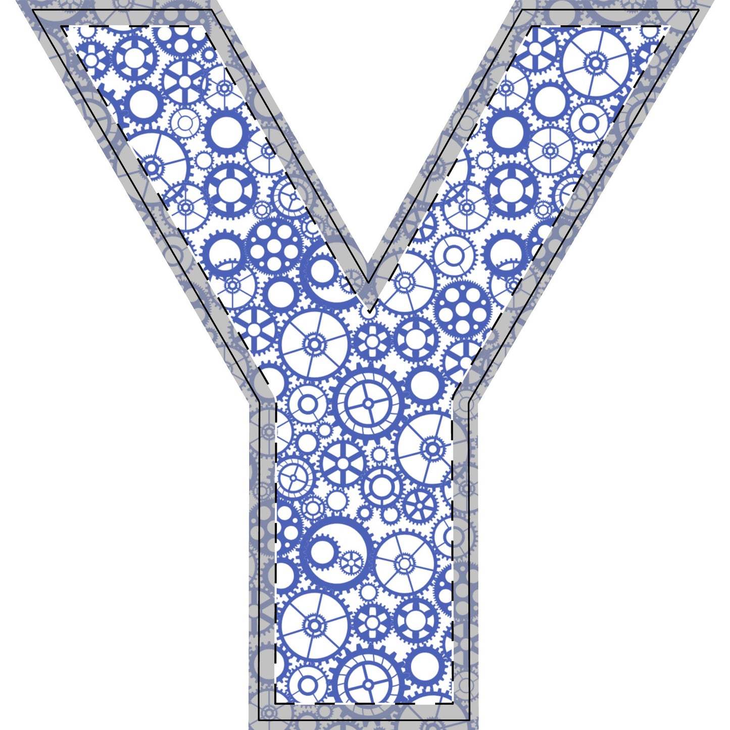 Freestanding Blue Gear Wooden Letters & Shapes - You're My Kind of Weird