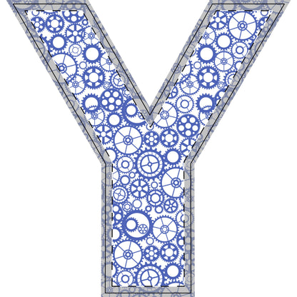 Freestanding Blue Gear Wooden Letters & Shapes - You're My Kind of Weird