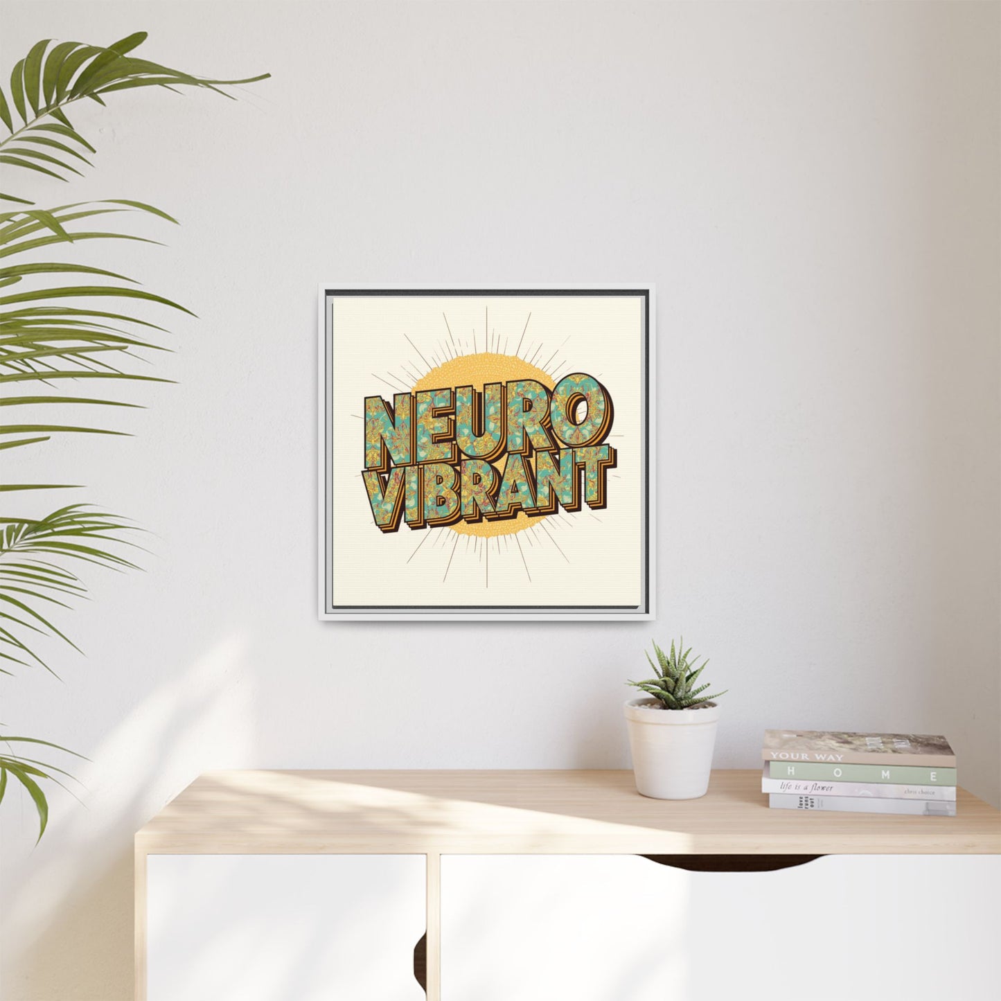 Neuro Vibrant Framed Canvas Art — Colorful Retro Wall Print - You're My Kind of Weird