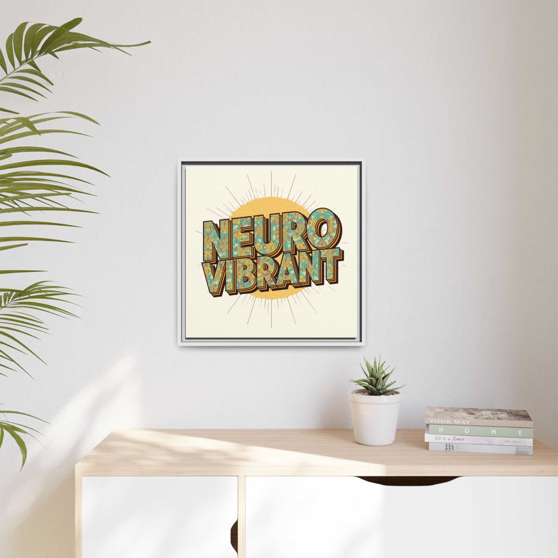 Neuro Vibrant Framed Canvas Art — Colorful Retro Wall Print - You're My Kind of Weird