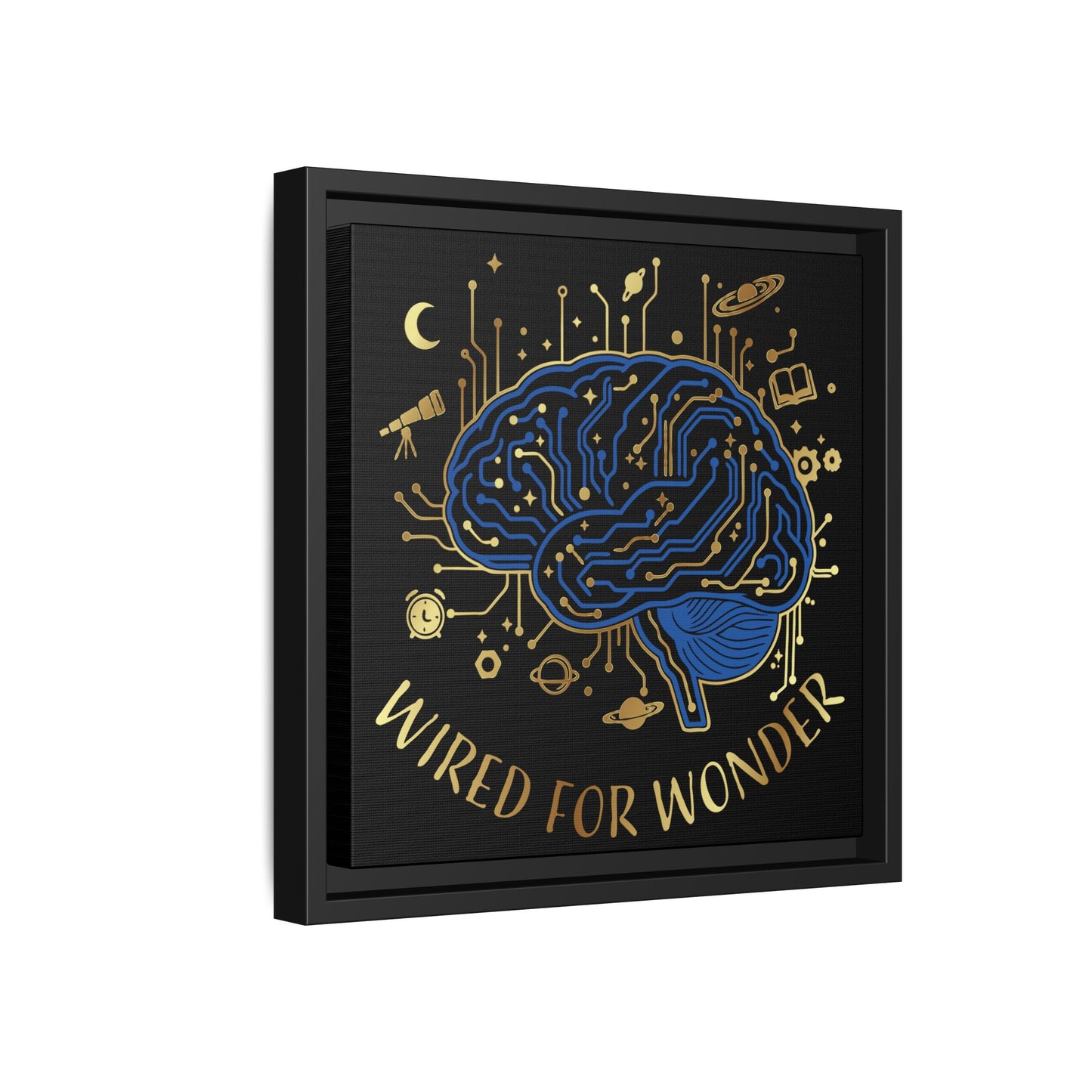 Framed Matte Canvas - "Wired for Wonder" Brain Art - You're My Kind of Weird