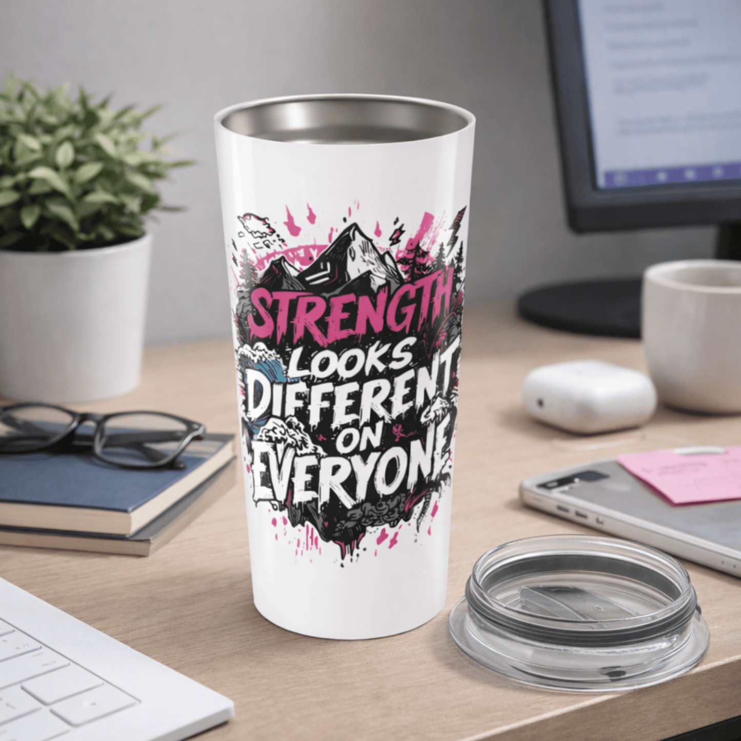 Strength is Different for Everyone Tumbler | 20oz Motivational Travel Mug | - You're My Kind of Weird