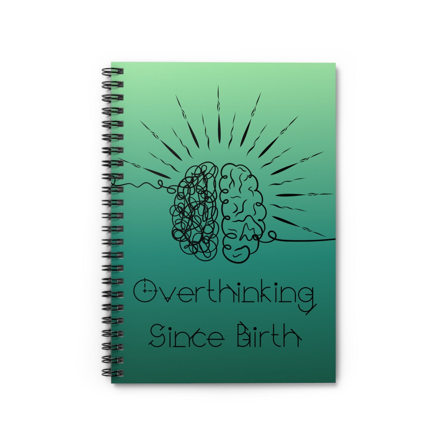 Overthinking Green Spiral Notebook - Creative Journal for Writers, Students, and Planners, Gift for Anxiety Relief, School Supplies, Mental [...]