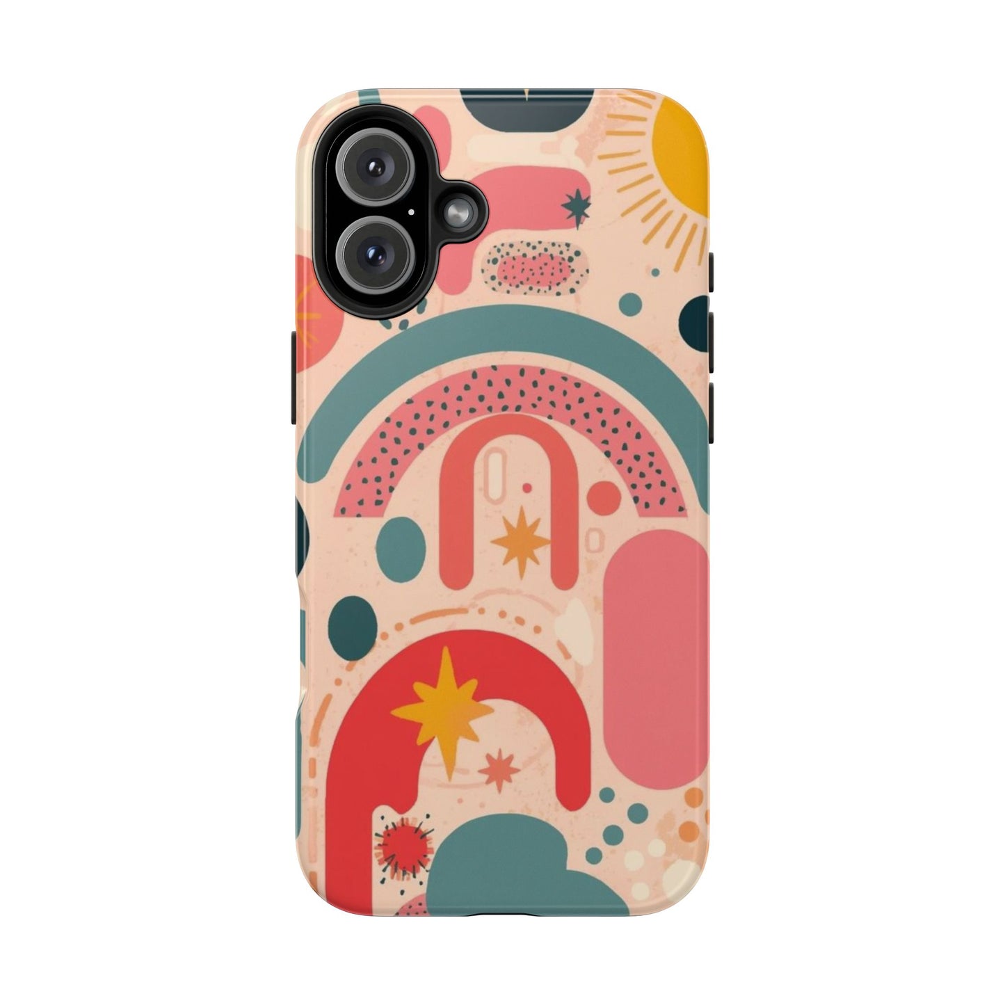 Dopamine Blast Retro Rainbow Pattern i - Phone Case | Abstract Boho Sun Design - You're My Kind of Weird