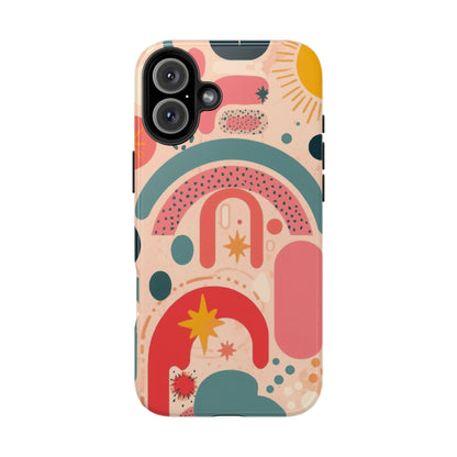 Dopamine Blast Retro Rainbow Pattern i - Phone Case | Abstract Boho Sun Design - You're My Kind of Weird