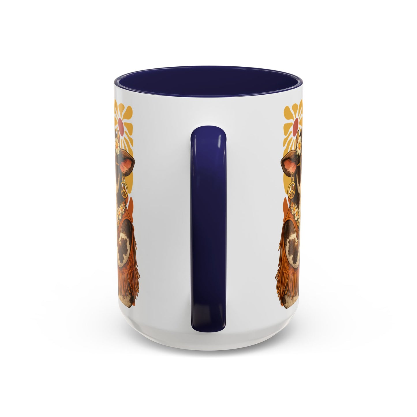 "Moo'd: Stabilized" Hippie Cow Accent Mug (15oz) - You're My Kind of Weird