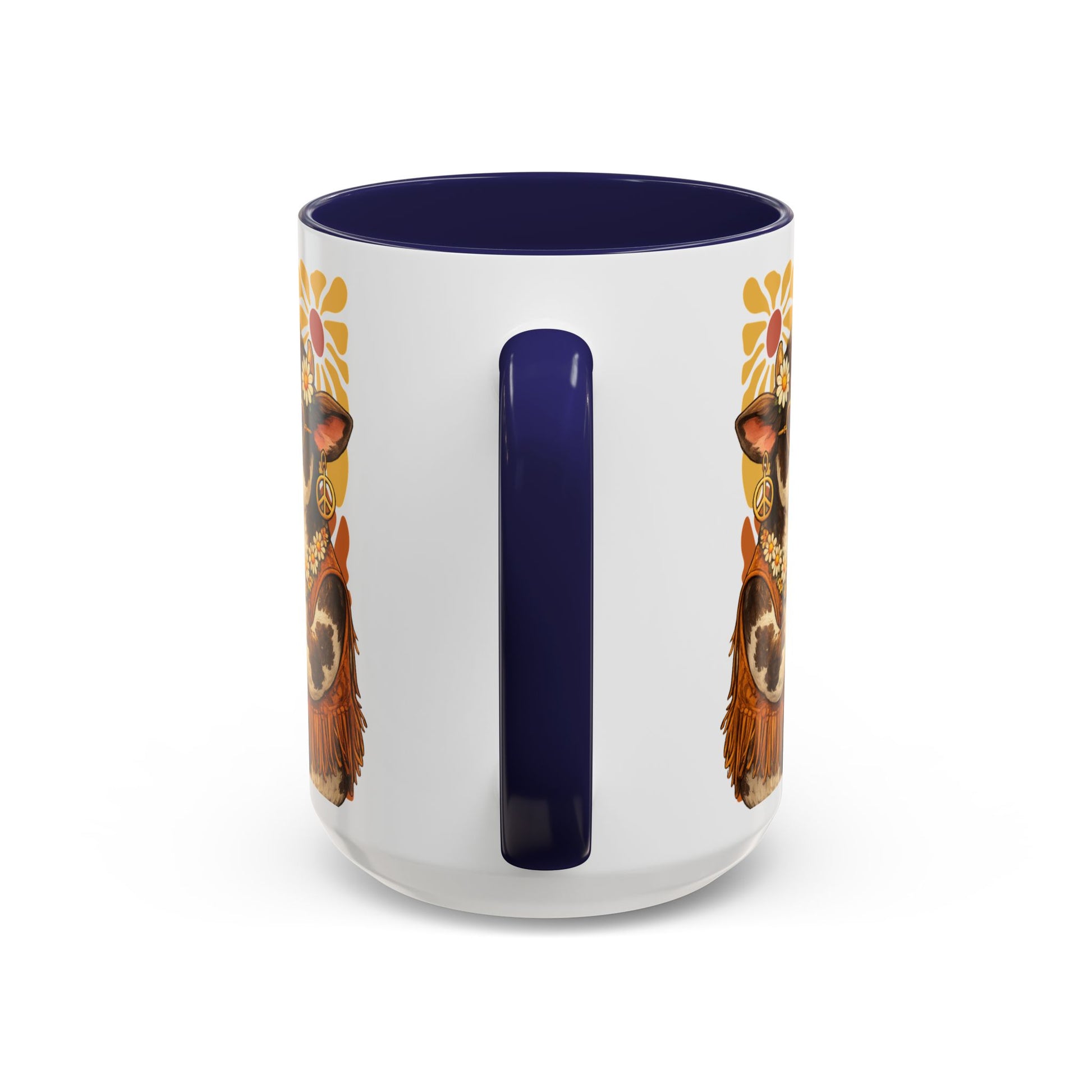 "Moo'd: Stabilized" Hippie Cow Accent Mug (15oz) - You're My Kind of Weird
