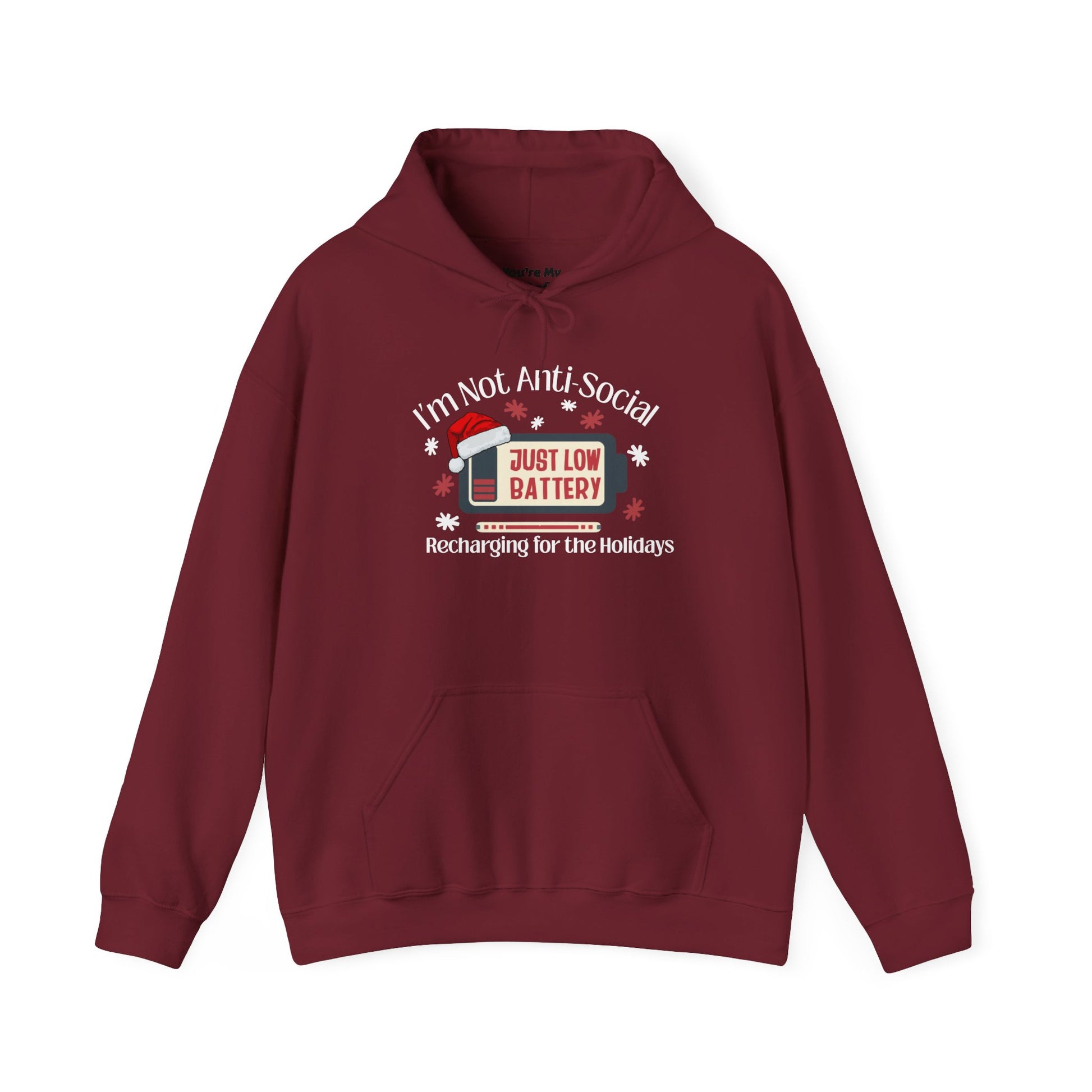 Low Social Battery Anti - Social Hoodie, Cozy Sweatshirt for Introverts - You're My Kind of Weird