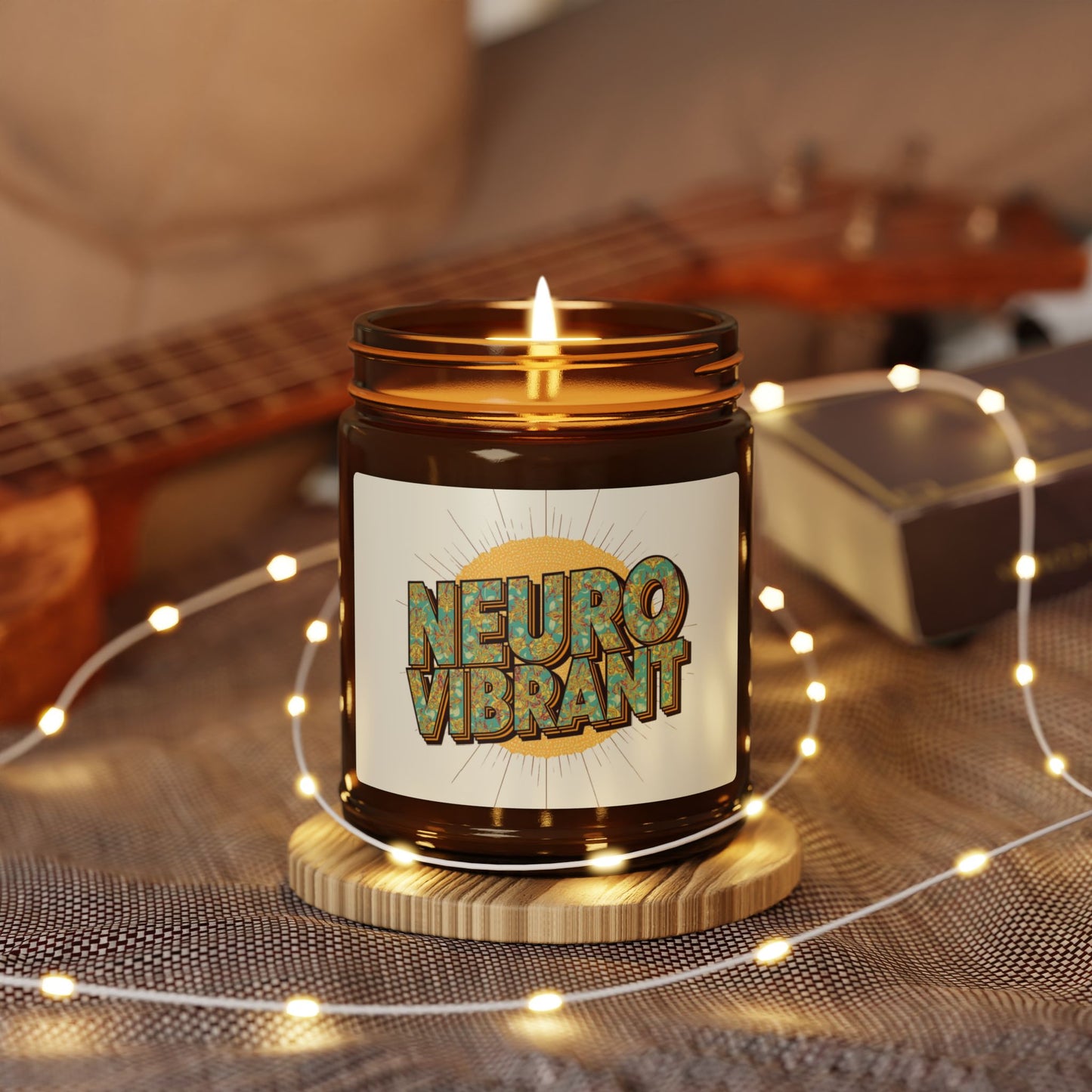 Neuro Vibrant Scented Soy Candle — Amber Jar Aromatherapy Candle - You're My Kind of Weird
