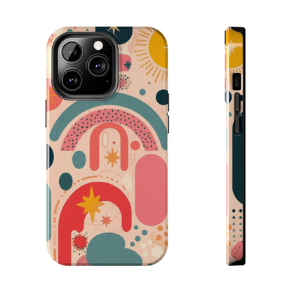 Dopamine Blast Retro Rainbow Pattern i - Phone Case | Abstract Boho Sun Design - You're My Kind of Weird