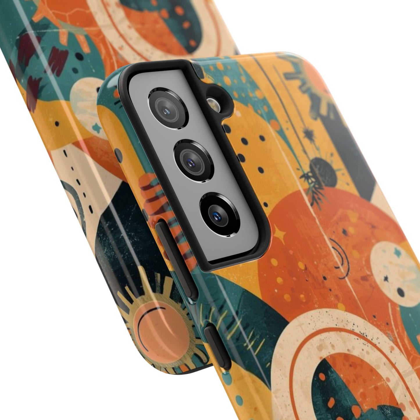 Dopamine Fun Retro Celestial Sun and Moon Samsung Phone Case | Abstract Boho Art - You're My Kind of Weird