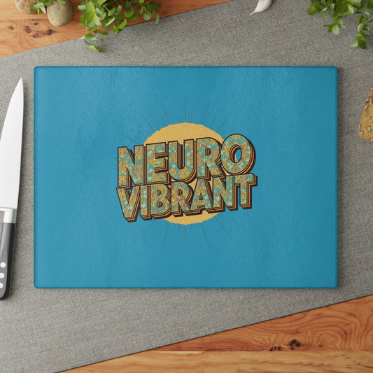 NeuroVibrant Glass Cutting Board — Retro Sun Kitchen Board - You're My Kind of Weird