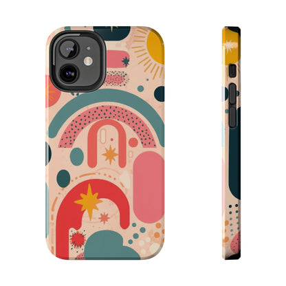Dopamine Blast Retro Rainbow Pattern i - Phone Case | Abstract Boho Sun Design - You're My Kind of Weird