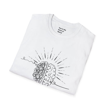 Creative Thinking Unisex T-Shirt, Fun Gift for Overthinkers, Comfortable Casual Wear, Brain Art Tee, Gift for Birthdays or Holidays