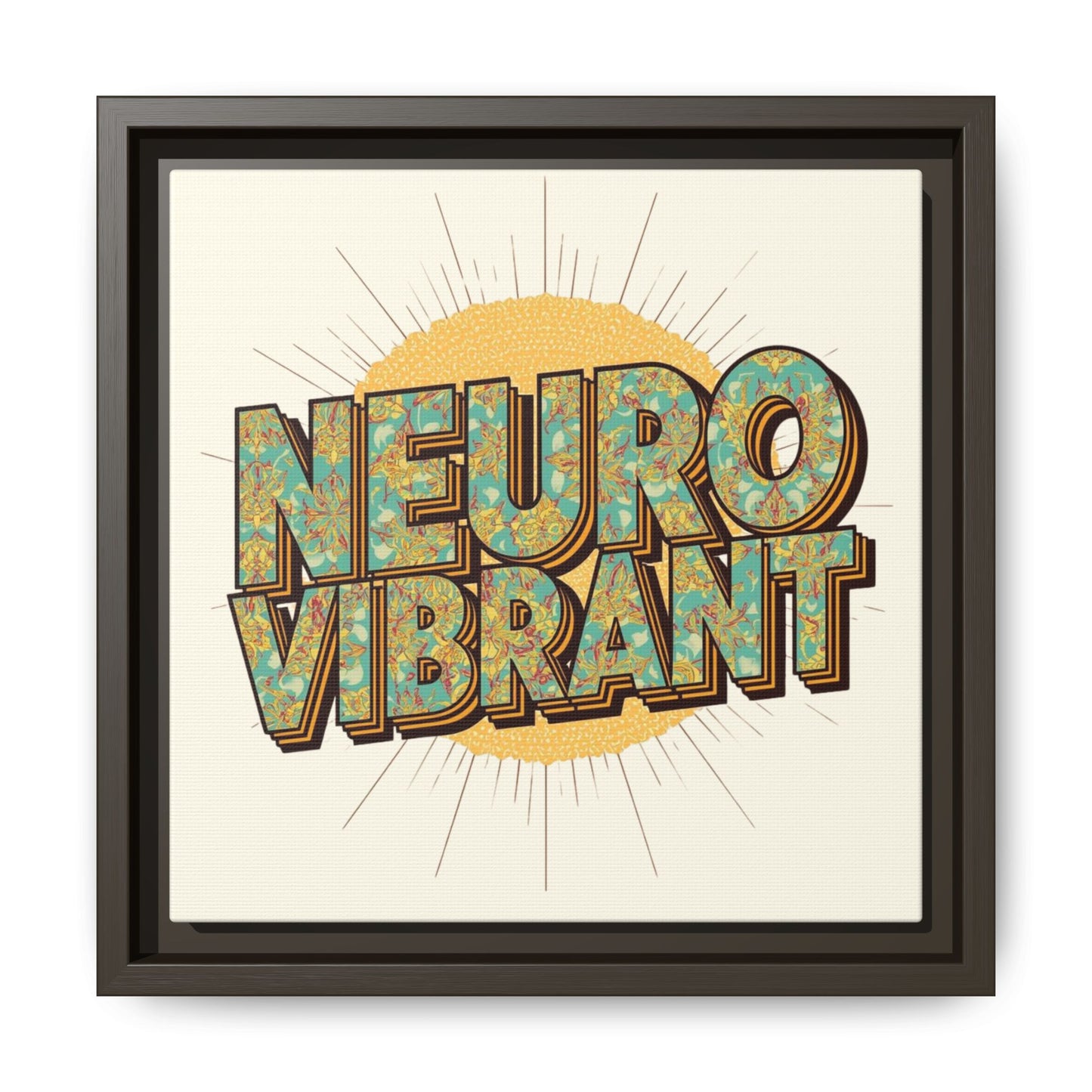 Neuro Vibrant Framed Canvas Art — Colorful Retro Wall Print - You're My Kind of Weird