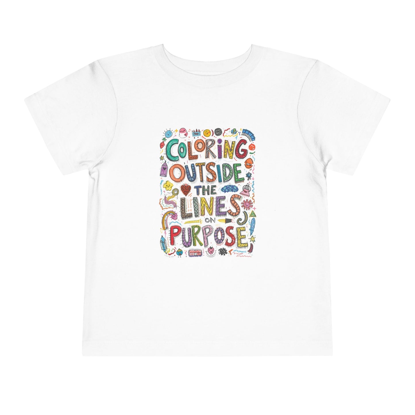 Creative Toddler Short Sleeve Tee - "Coloring Outside the Lines on Purpose", Kids' Gift, Playful Apparel, Summer Outfit, Art-Inspired [...]
