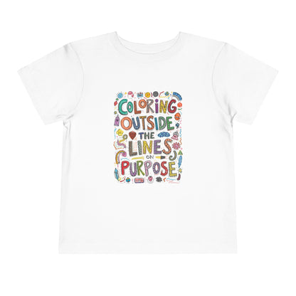 Creative Toddler Short Sleeve Tee - "Coloring Outside the Lines on Purpose", Kids' Gift, Playful Apparel, Summer Outfit, Art-Inspired [...]