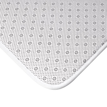 Gear Pattern Bath Mat, Blue White Bathroom Rug - You're My Kind of Weird