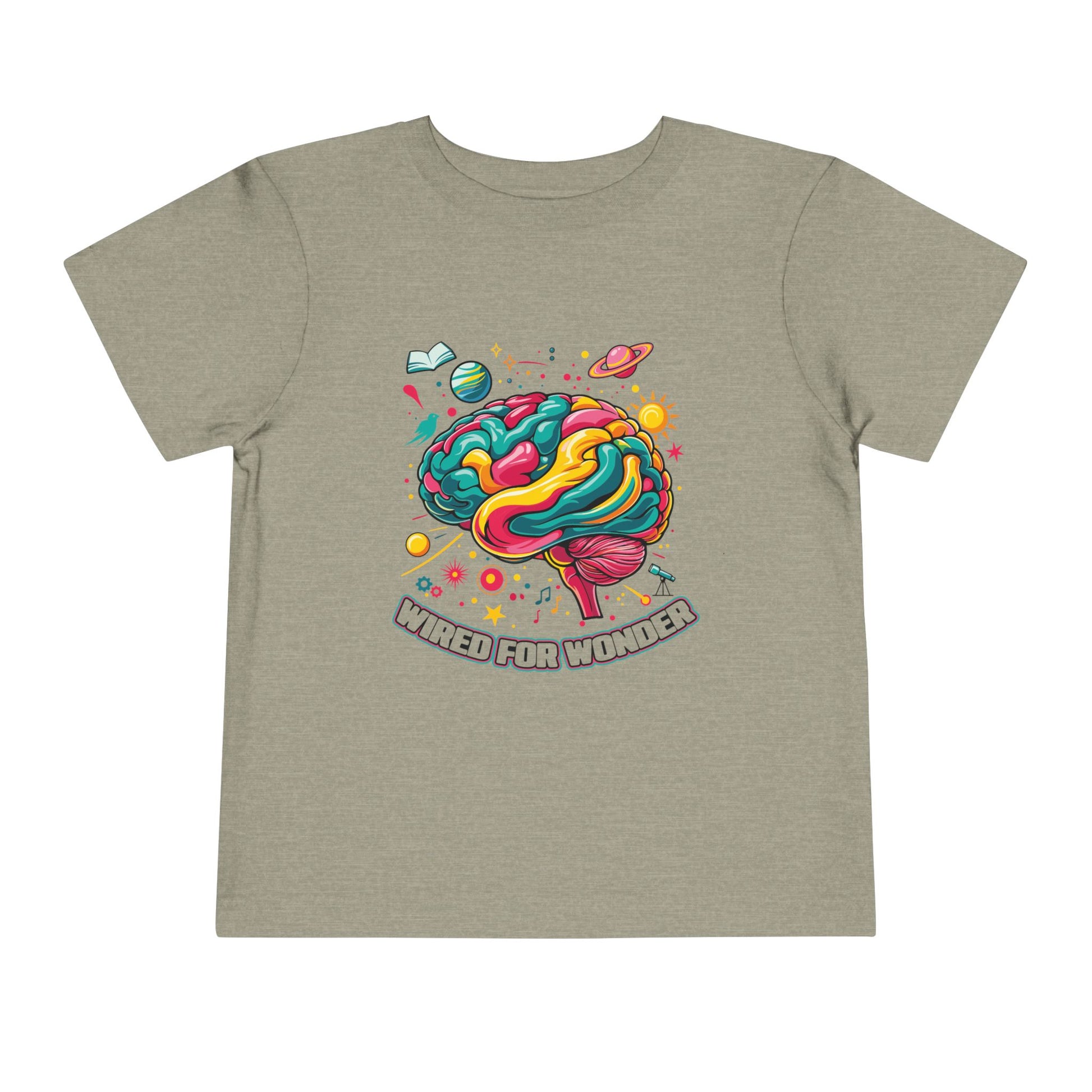 Toddler Tee — 'Wired for Wonder' Colorful Brain Space Graphic - You're My Kind of Weird