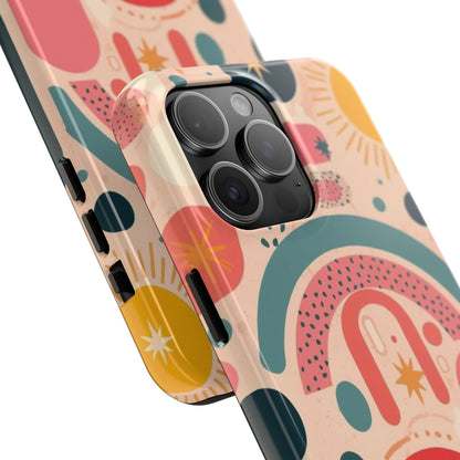 Dopamine Blast Retro Rainbow Pattern i - Phone Case | Abstract Boho Sun Design - You're My Kind of Weird