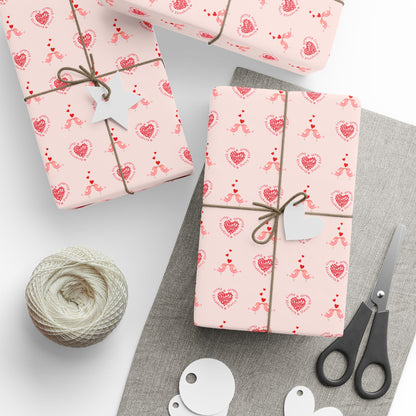 Customize Valentine Pink Heart Wrapping Paper Roll - You're My Kind of Weird