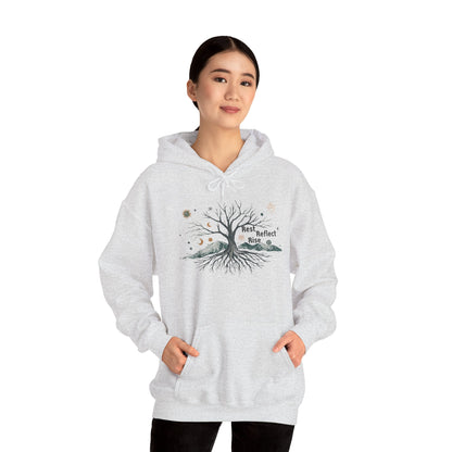 Rest. Reflect. Rise. Hoodie | Cozy Winter Solstice Sweatshirt - You're My Kind of Weird