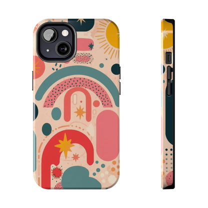 Dopamine Blast Retro Rainbow Pattern i - Phone Case | Abstract Boho Sun Design - You're My Kind of Weird
