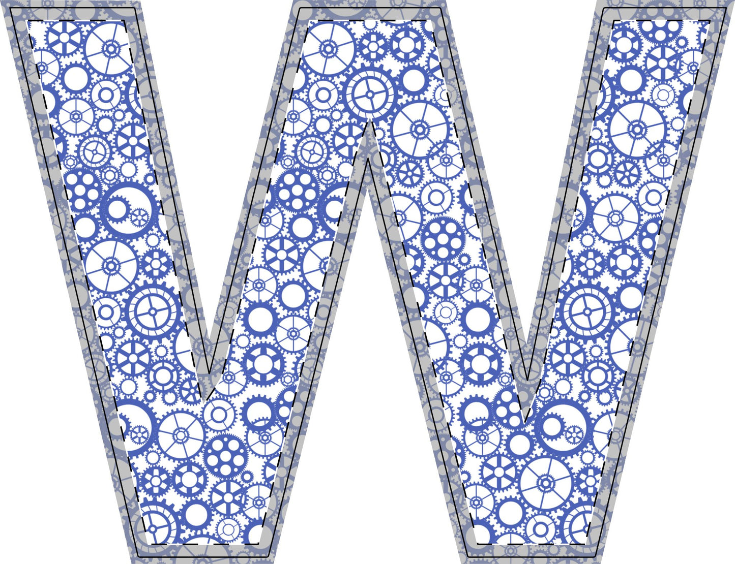 Freestanding Blue Gear Wooden Letters & Shapes - You're My Kind of Weird