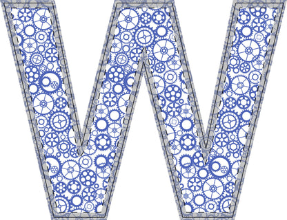 Freestanding Blue Gear Wooden Letters & Shapes - You're My Kind of Weird