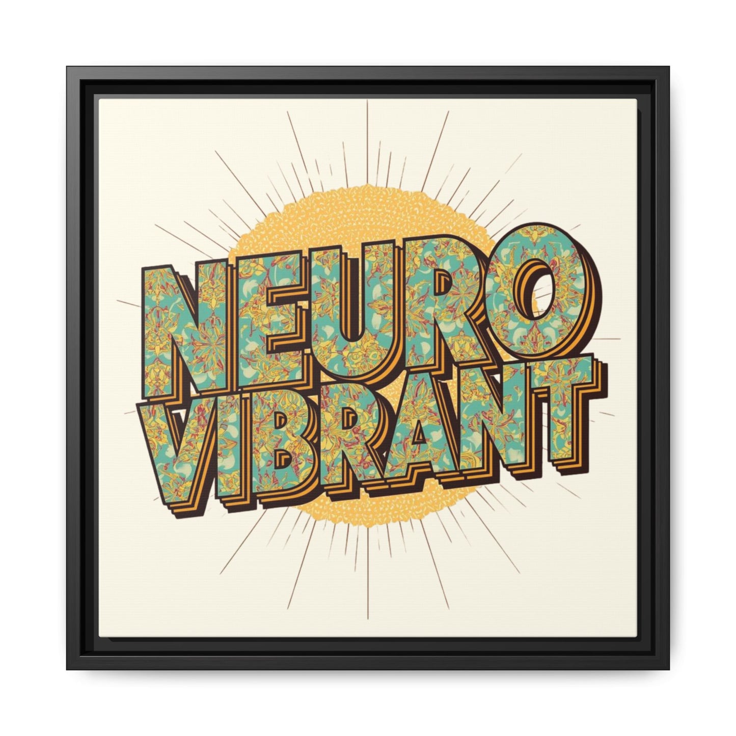 Neuro Vibrant Framed Canvas Art — Colorful Retro Wall Print - You're My Kind of Weird