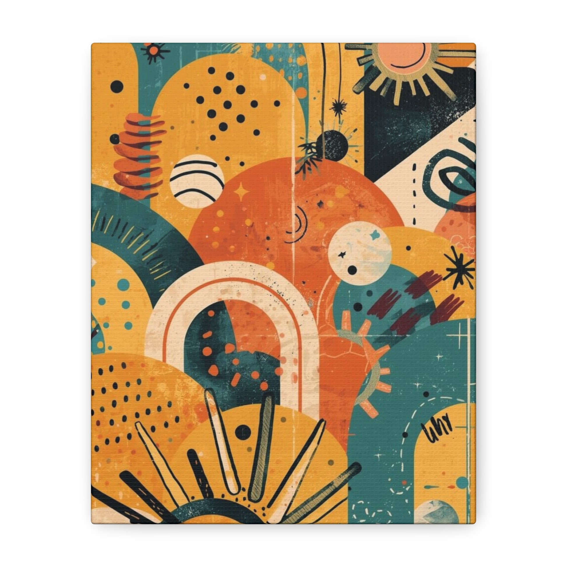 Dopamine Fun Abstract Retro Sunset Collage Canvas - You're My Kind of Weird
