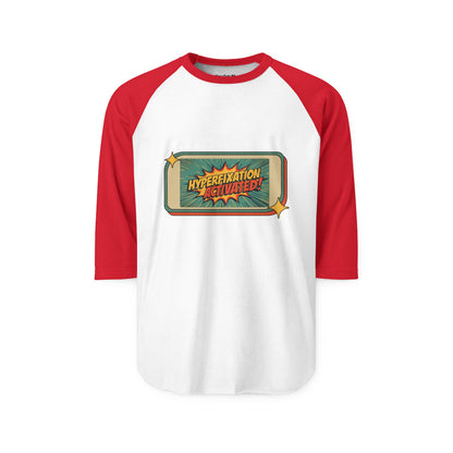 Unisex Three-Quarter Sleeve Raglan Shirt - Hyperfixation Elevated, Funny Gamer Tee, Gift for Nerds, Casual Wear, Birthday Celebration Tee