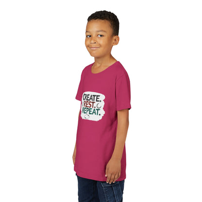 Create. Rest. Repeat. Kids Kwanzaa Shirt | Youth Creativity Tee | Uplifting Holiday Gift for Young Dreamers - You're My Kind of Weird