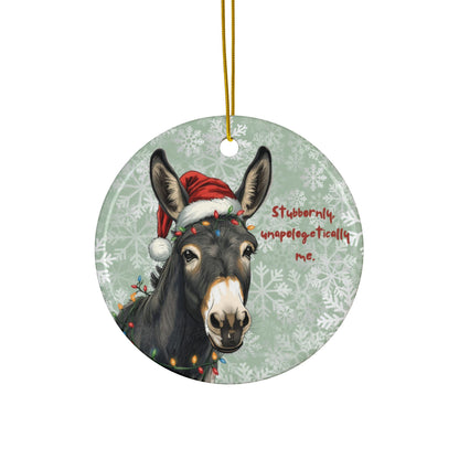 Festive Ceramic Donkey Ornaments - Stubbornly Unapologetically Me (1/3/5/10 pcs) - You're My Kind of Weird