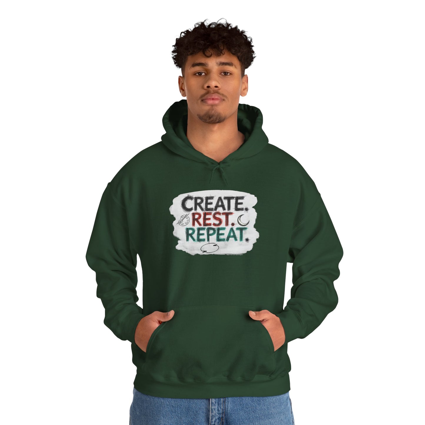 Create. Rest. Repeat. Hoodie | Cozy Kwanzaa & Mindful Sweatshirt - You're My Kind of Weird