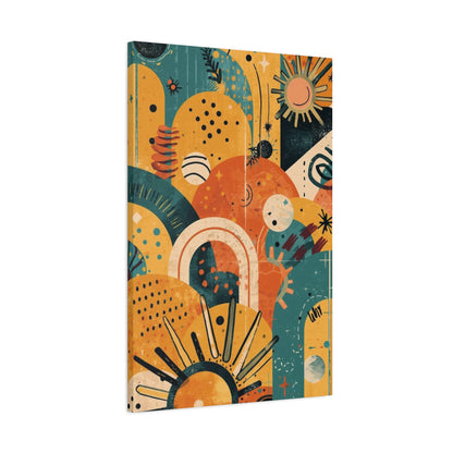 Dopamine Fun Abstract Retro Sunset Collage Canvas - You're My Kind of Weird