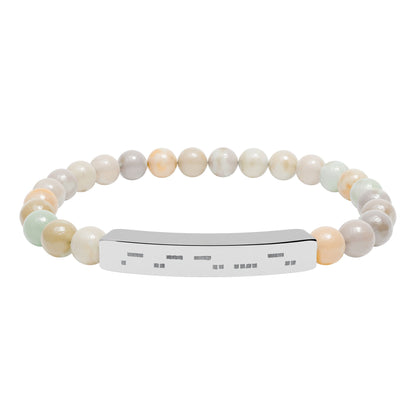 AuDHD Morse Code Bracelet | Natural Stone Stretch Bracelet | Neurodiverse Jewelry - You're My Kind of Weird