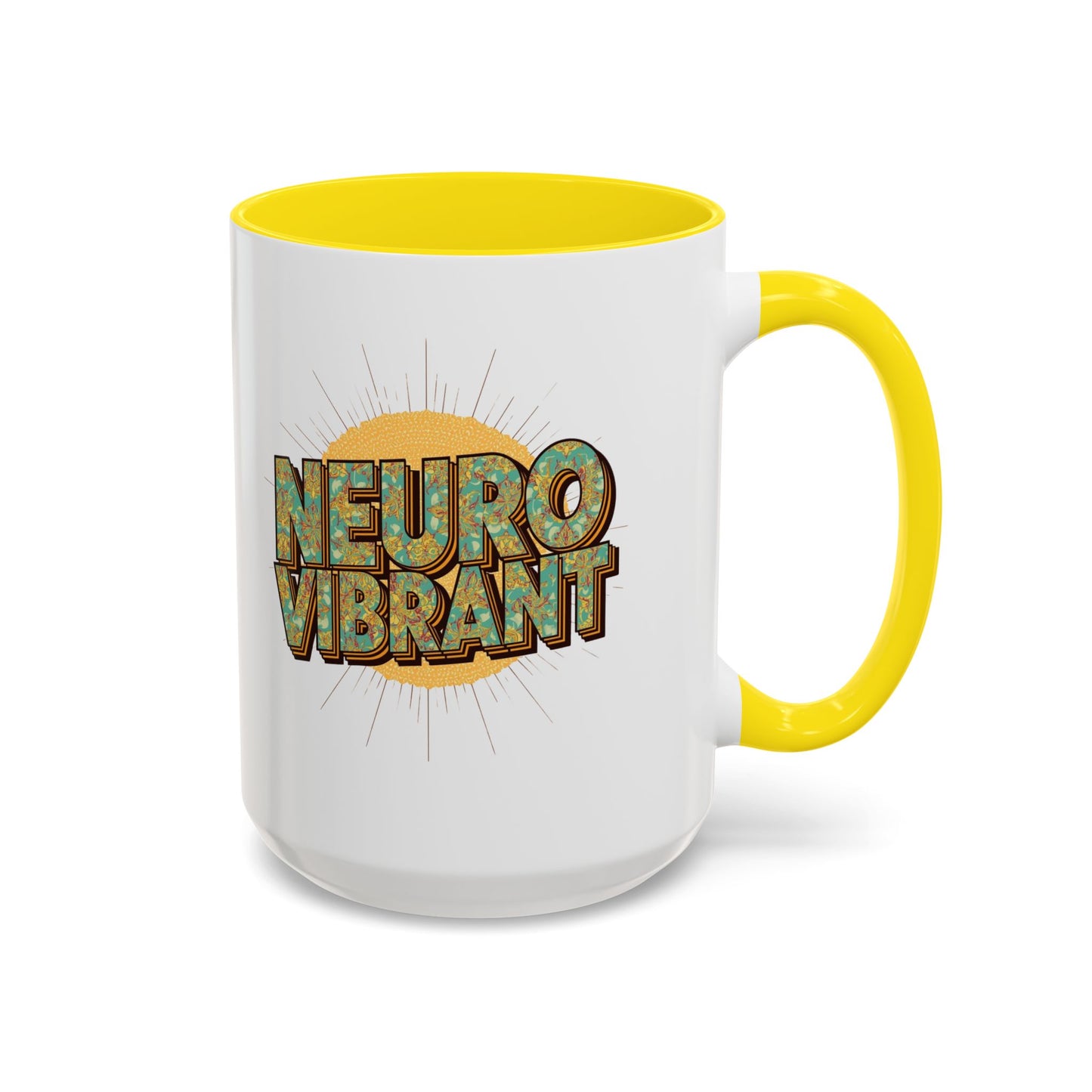 Neuro Vibrant Coffee Mug — Colorful Sunburst Accent Mug (15oz) - You're My Kind of Weird